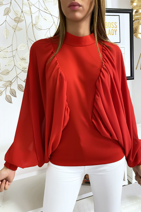 Blouse ample élégante Rouge