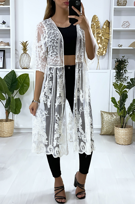 Kimono dentelle Beige