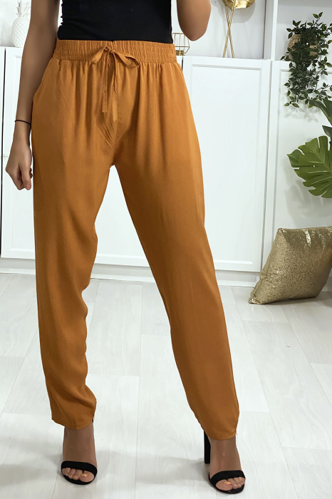 Pantalon large et décontracté Camel