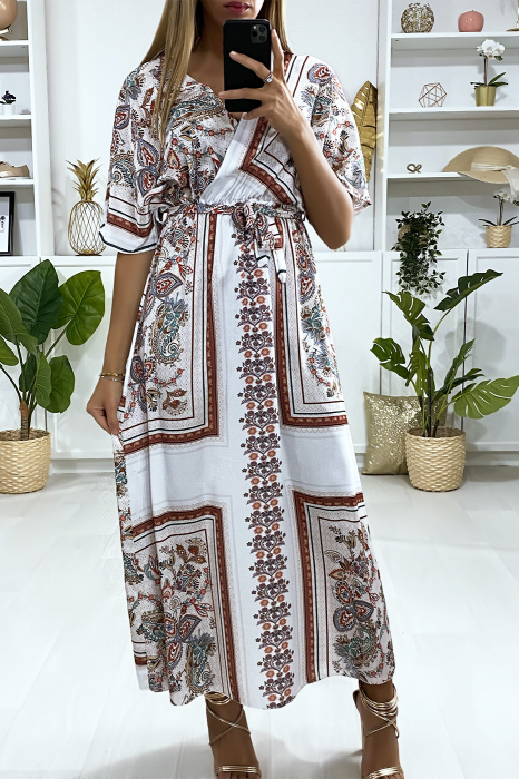 Robe longue kimono Blanc