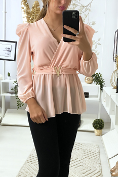 Blouse avec ceinture Rose