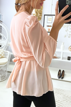 Blouse avec ceinture Rose