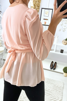 Blouse avec ceinture Rose