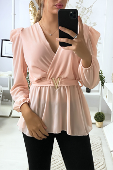 Blouse avec ceinture Rose