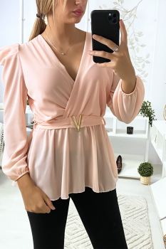 Blouse avec ceinture Rose