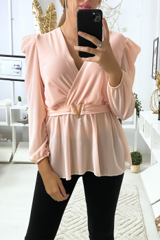 Blouse avec ceinture Rose