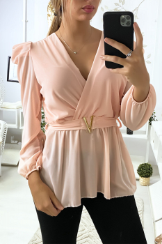 Blouse avec ceinture Rose
