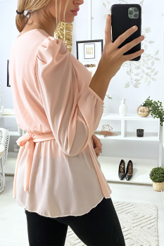 Blouse avec ceinture Rose