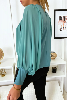 Blouse manches amples Turquoise