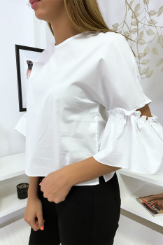 Blouse noeud au dos Blanc