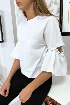 Blouse noeud au dos Blanc