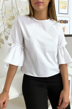 Blouse noeud au dos Blanc