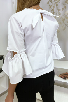 Blouse noeud au dos Blanc