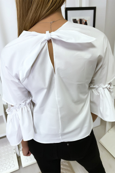 Blouse noeud au dos Blanc