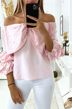 Blouse noeud papillon  Rose