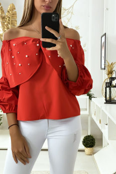 Blouse noeud papillon  Rouge