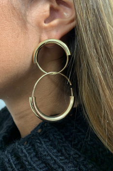 Boucles d'oreilles dorées, double anneau