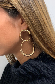 Boucles d'oreilles dorées, double anneau