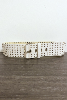 Ceinture large beige, très tendance, paillette dorée