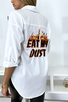 Chemise brodée à motif Blanc