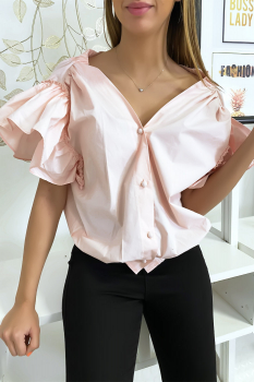 Chemise décolleté sbuffo Rose