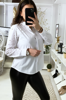 Chemise perles Blanc