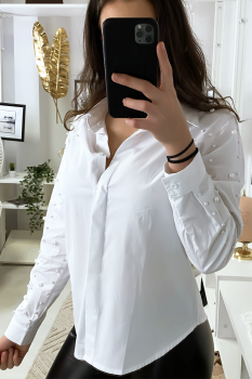 Chemise perles Blanc