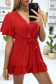 Combinaison short cache choeur tendance Rouge
