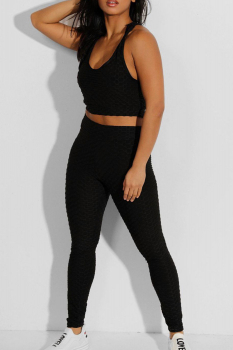 Ensemble push up sportive et chic Noir