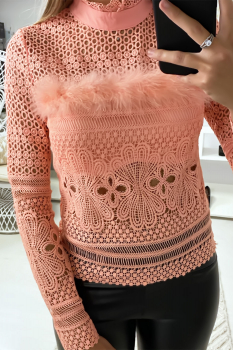 Haut à plume Rose