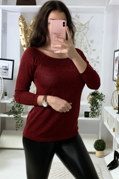Haut chic manche longue Bordeaux