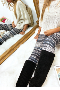 Legging à motif Marron