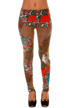 Legging chaud à motif multicolore 