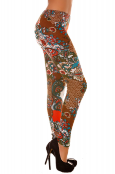 Legging chaud à motif multicolore 