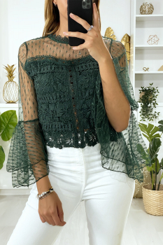 Magnifique haut dentelle Vert