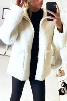 Manteau fausse fourrure Blanc