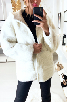 Manteau fausse fourrure Blanc