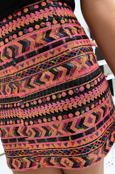 Mini jupe imprimé Orange