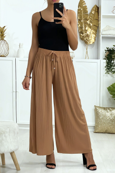 Pantalon ample plisse Camel Morelio