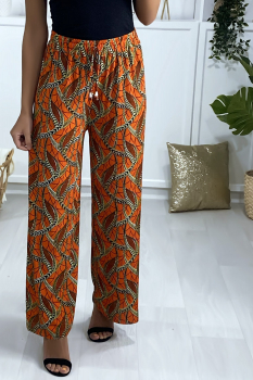 Pantalon large à motif Orange