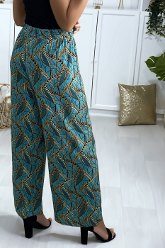 Pantalon large à motif Vert