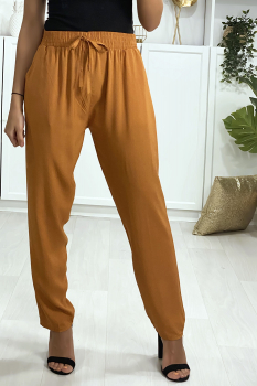 Pantalon large et décontracté Camel