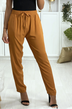 Pantalon large et décontracté Camel