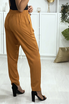 Pantalon large et décontracté Camel