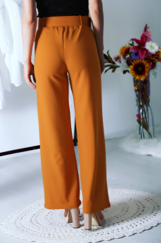Pantalon palazzo taille haute Moutarde