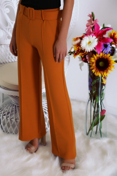 Pantalon palazzo taille haute Moutarde