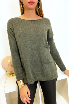Pull en laine Kaki