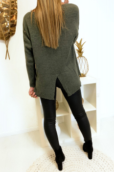 Pull en laine Kaki