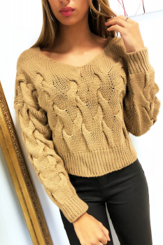 Pull maille tressé Noir