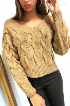 Pull maille tressé Noir